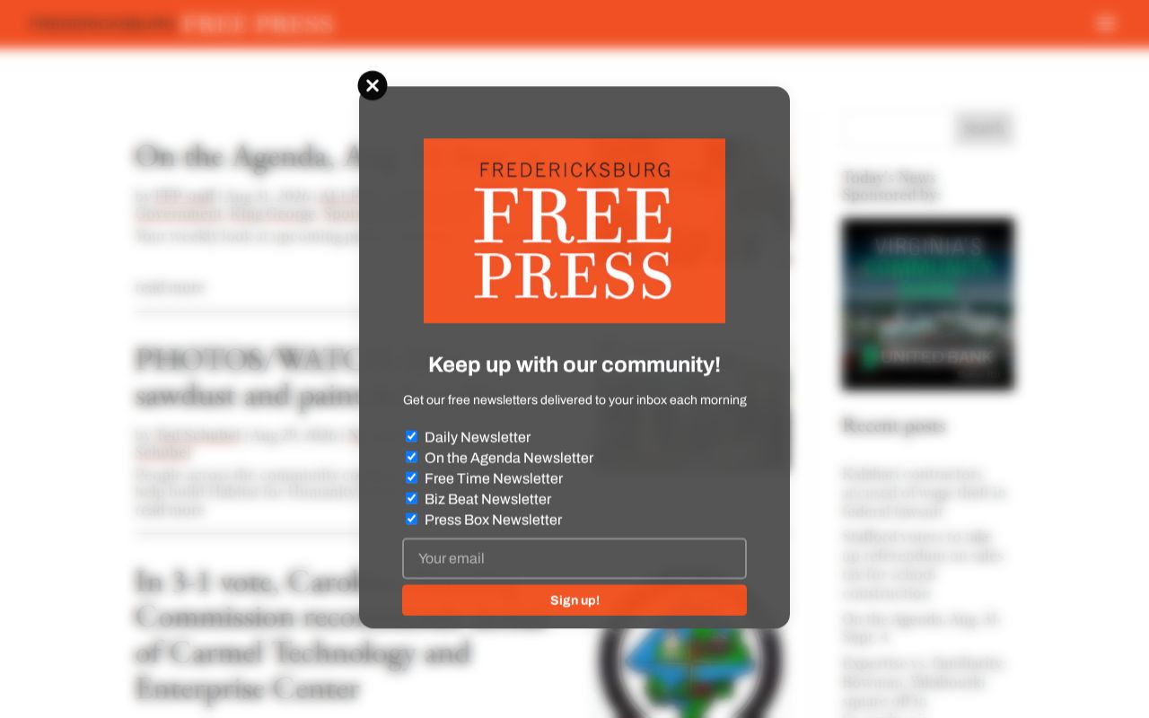 Fredericksburg Free Press Caroline County arrest-record news category
