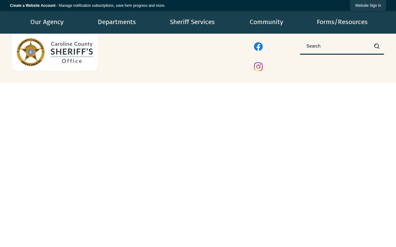 Caroline County Sheriff warrant-tip reporting information